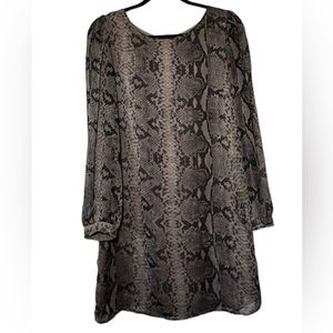 ark & Co Snake Print Women’s Long Sleeve Boat Neck Dress Sz M